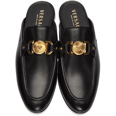 slip on shoes versace|Versace medusa loafers.